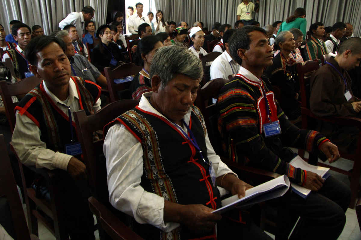 Các đại biểu người có uy tín trong đồng bào dân tộc thiểu số Tây Nguyên dự Hội nghị 