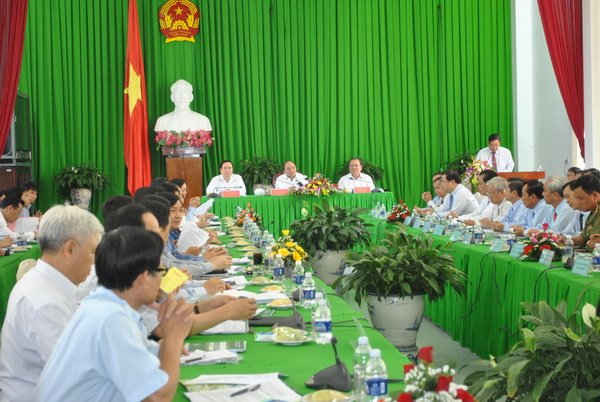 Toàn cảnh buổi làm việc của Phó Thủ tướng Nguyễn Xuân Phúc với lãnh đạo TP Cần Thơ 