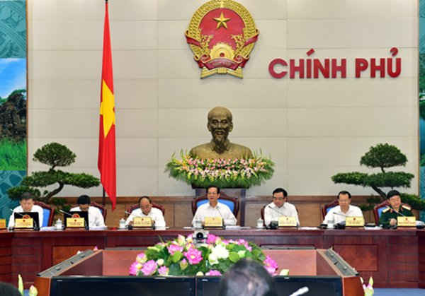 Thủ tướng Nguyễn Tấn Dũng chủ trì phiên họp thường kỳ Chính phủ tháng 3/2015. Ảnh do VPCP cung cấp
