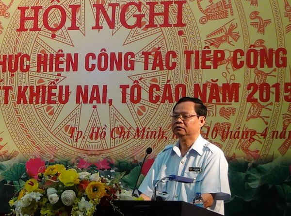 Ông Huỳnh Phong Tranh, Tổng Thanh tra Chính phủ phát biểu tại Hội nghị 