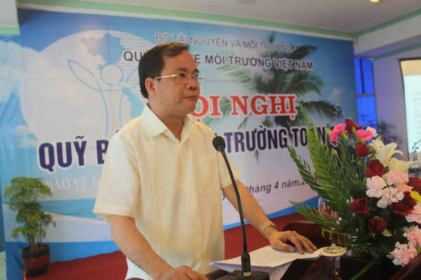Ông Tạ Văn Long, Chủ tịch Hội đồng quản lý Quỹ Bảo vệ môi trường tỉnh Yên Bái phát biểu
