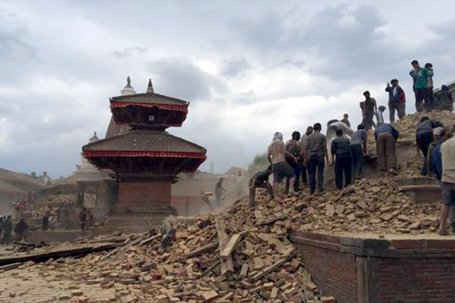 Hình ảnh chị Chi chia sẻ một khu vực ở Nepal bị động đất tàn phá