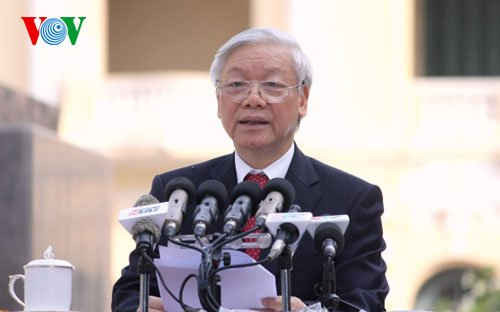 Tổng Bí thư Nguyễn Phú Trọng phát biểu tại Lễ khánh thành tượng đài Chủ tịch Hồ Chí Minh 