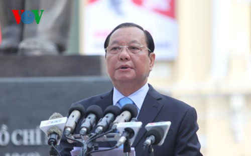 Bí thư Thành ủy Thành phố Hồ Chí Minh - ông Lê Thanh Hải phát biểu tại buổi lễ