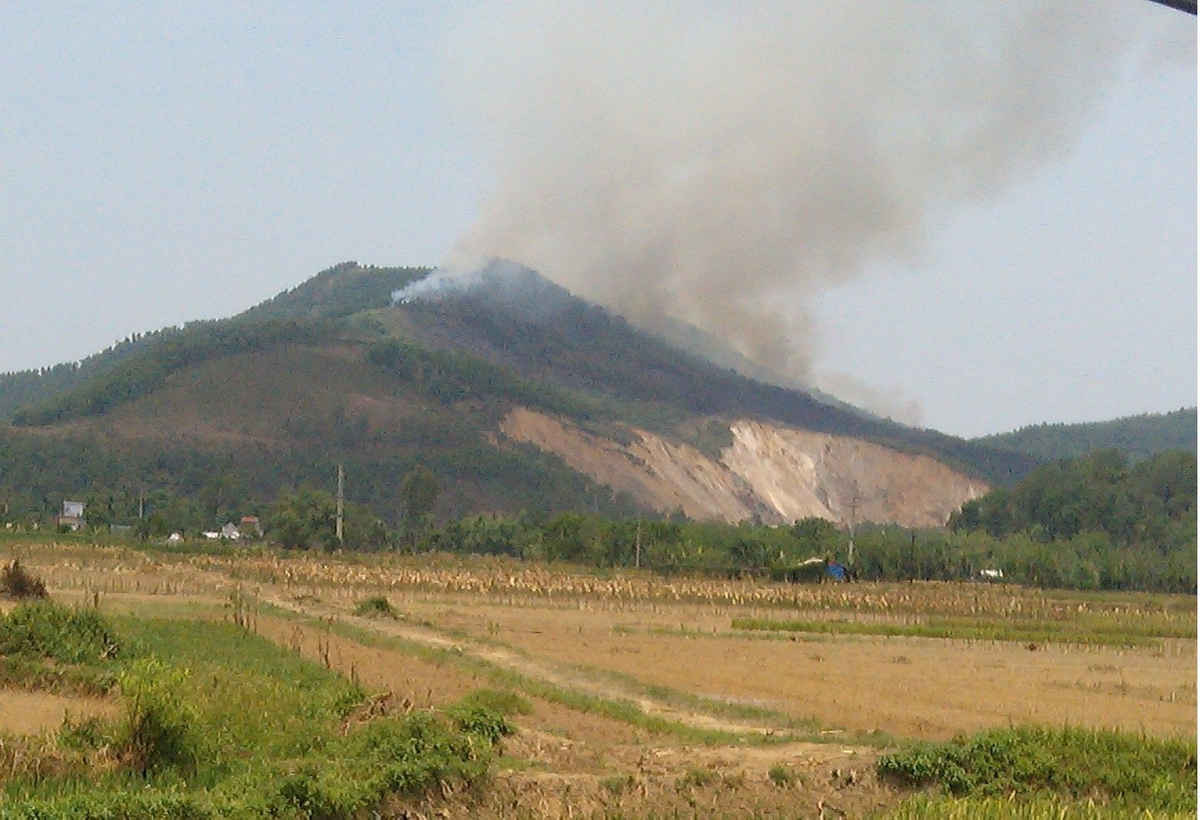 Vụ cháy rừng ở Triệu Lộc (Hậu Lộc) vừa qua - Ảnh Thanh Tâm