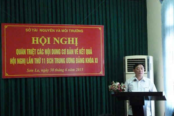  Ông Triệu Ngọc Hoan - Bí thư Đảng ủy Sở, Giám đốc Sở TN&MT Sơn La quán triệt nội dung kết quả hội nghị lần thứ 11 BCH Trung ưởng Đảng khóa XI