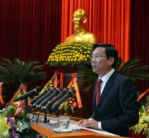 Ông Nguyễn Văn Đọc, Bí thư Tỉnh ủy phát biểu tại Hội nghị