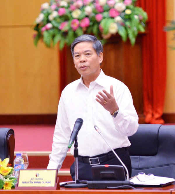 Bộ trưởng Nguyễn Minh Quang phát biểu tại Hội nghị sơ kết công tác 6 tháng đầu năm 2015