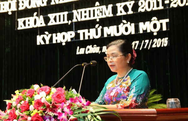 Bà Giàng Páo Mỷ, Chủ tịch HĐND tỉnh Lai Châu khai mạc kỳ họp