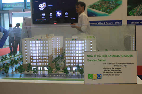 Mô hình giới thiệu dự án nhà ở xã hội Bamboo Garden của CEO Group.