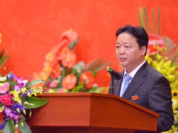 Bí thư Đảng ủy, Thứ trưởng Bộ TN&MT Trần Hồng Hà phát biểu tại Đại hội