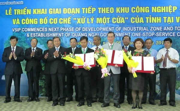 3 nhà đầu tư đã được trao giấy phép đầu tư cho các dự án xây dựng nhà máy sản xuất tại VSIP Quảng Ngãi. 