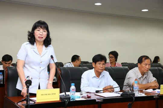Bà Nguyễn Thị Tuyết Mai, Chánh Thanh tra tỉnh Bình Dương tại buổi họp báo