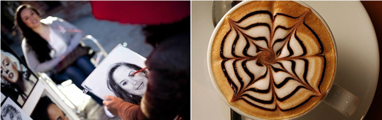 Vẽ chân dung hay thưởng thức ly cà phê thơm ngon là một trong những hoạt động của sự kiện  Ảnh minh họa từ internet