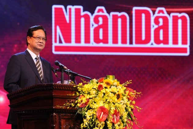 Thủ tướng Chính phủ Nguyễn Tấn Dũng phát biểu tại Lễ ra mắt và phát sóng chính thức Truyền hình Nhân Dân 