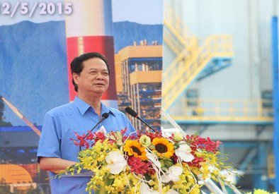 Thủ tướng Chính phủ Nguyễn Tấn Dũng phát biểu tại buổi Lễ khánh thành Nhà máy Nhiệt điện Vũng Áng 1 