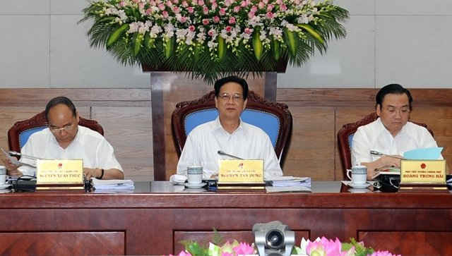 Thủ tướng Nguyễn Tấn Dũng chủ trì phiên họp. Ảnh: Báo Nhân dân