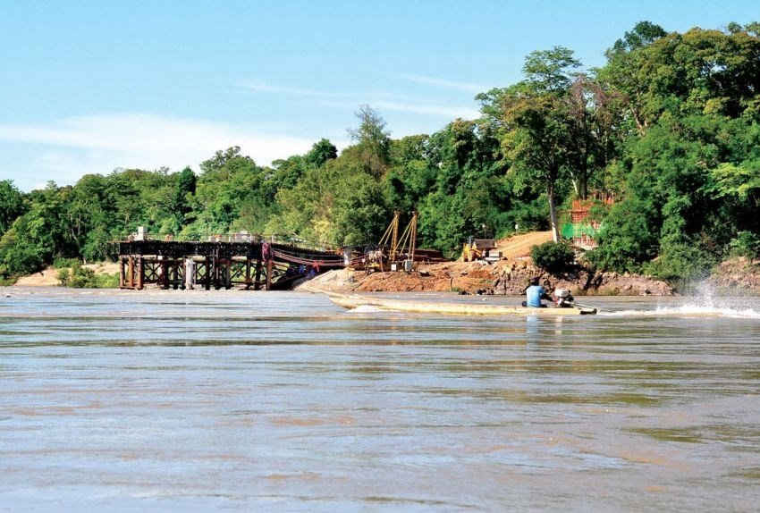 Lào đang triển khai xây dựng thủy điện Don Sahong. Ảnh: MH