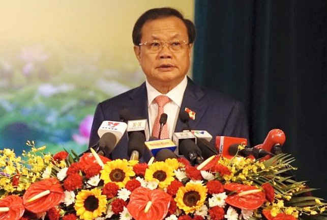 Ủy viên Bộ Chính trị, Bí thư Thành ủy Hà Nội Phạm Quang Nghị phát biểu khai mạc Đại hội