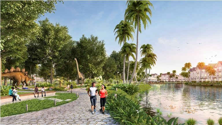 Công viên Khủng long – Một trong các hạng mục cảnh quan mới tại Vinhomes Riverside sẽ được triển khai vào cuối năm 2015.