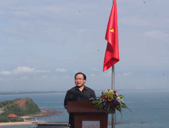 Phó Thủ tướng Hoàng Trung Hải phát biểu tại buổi diễn tập