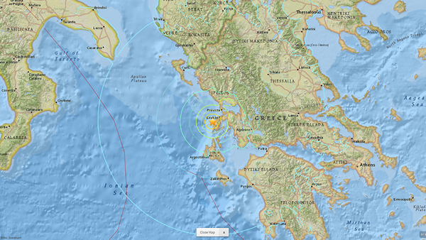 Bản đồ về tác động của trận động đất. Ảnh: USGS