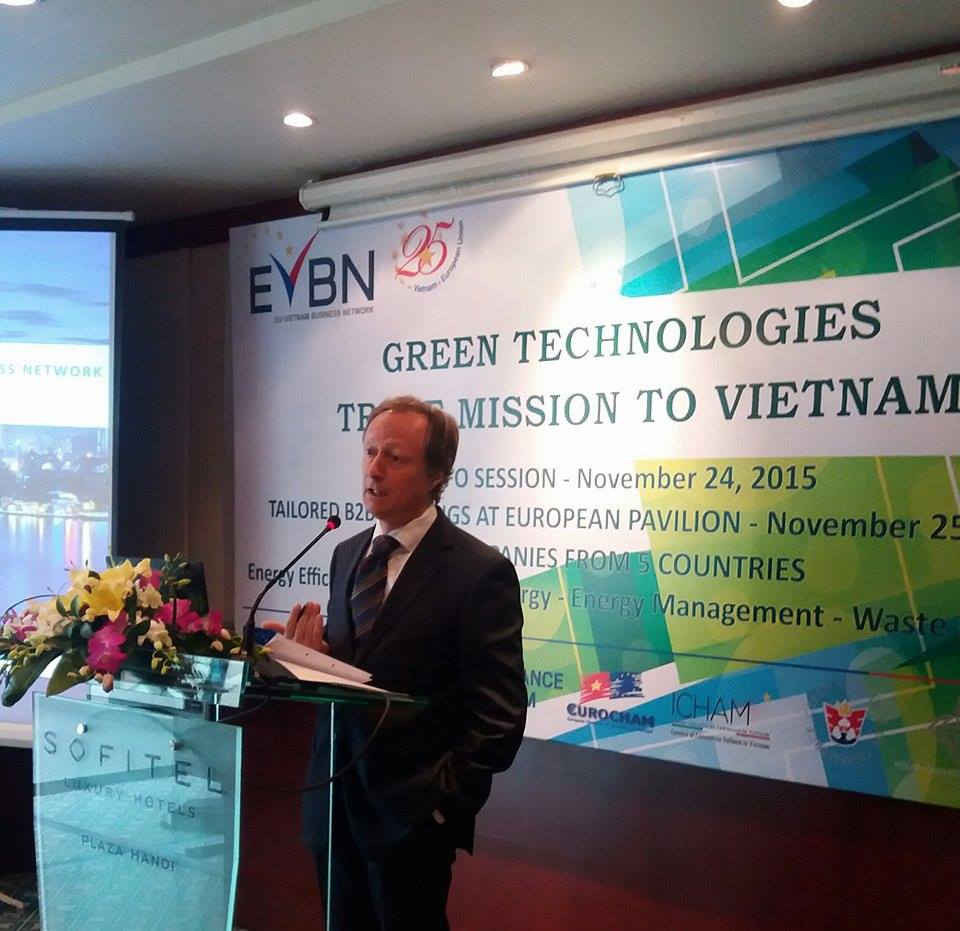 Đại sứ Bruno Angelet- Trưởng phái đoàn EU tại Việt Nam phát biểu khai mạc