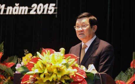 Chủ tịch nước Trương Tấn Sang phát biểu tại Đại hội 