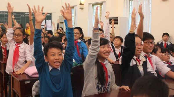 Các câu hỏi về biến đổi khí hậu không làm khó các em học sinh trường Nguyễn Du