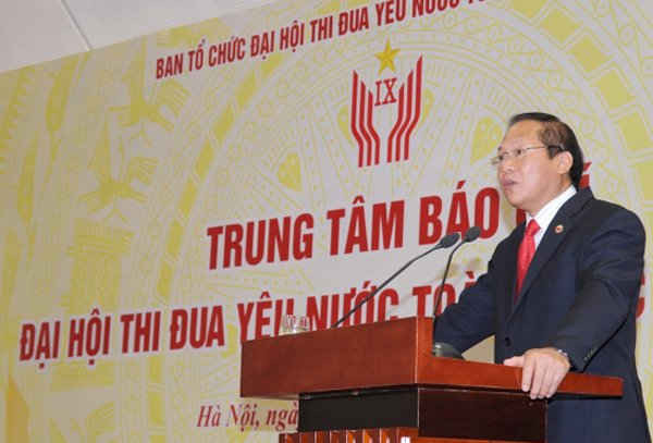 Thứ trưởng Bộ Thông tin và truyền thông Trương Minh Tuấn phát biểu tại lễ khai trương. Ảnh: Việt Hùng