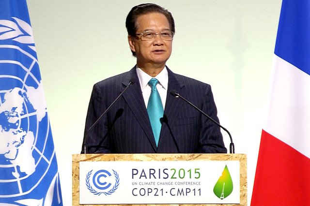 Thủ tướng Nguyễn Tấn Dũng phát biểu tại COP21 trước 150 nguyên thủ, người đứng đầu Chính phủ các quốc gia trên thế giới. 