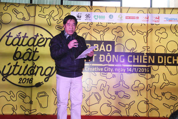 Ông Nguyễn Tiến Long – chuyên gia năng lượng đến từ WWF hy vọng thông điệp về năng lượng tái tạo sẽ được lan tỏa mạnh mẽ trong cộng đồng, đặc biệt là giới trẻ Việt Nam thông qua Chiến dịch “Tắt đèn Bật ý tưởng 2016”