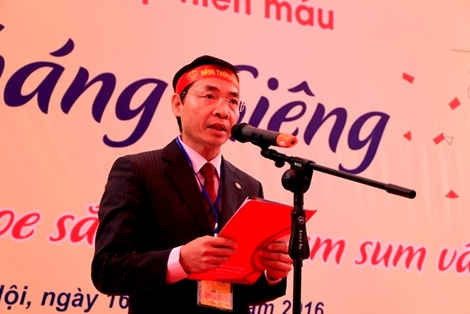 Ths. Lê Lâm, Phó Viện trưởng Viện huyết học truyền máu TW phát biểu khai mạc Ngày hội.
