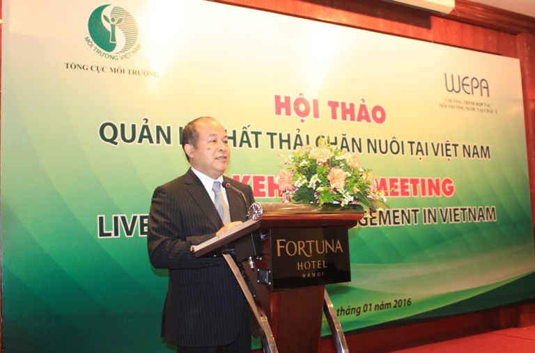 Phó Tổng cục trưởng Tổng cục Môi trường Nguyễn Thế Đồng phát biểu tại hội thảo