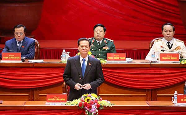 Đồng chí Nguyễn Tấn Dũng, Ủy viên Bộ Chính trị, Thủ tướng Chính phủ thay mặt Đoàn Chủ tịch điều hành phiên họp sáng 23/1.