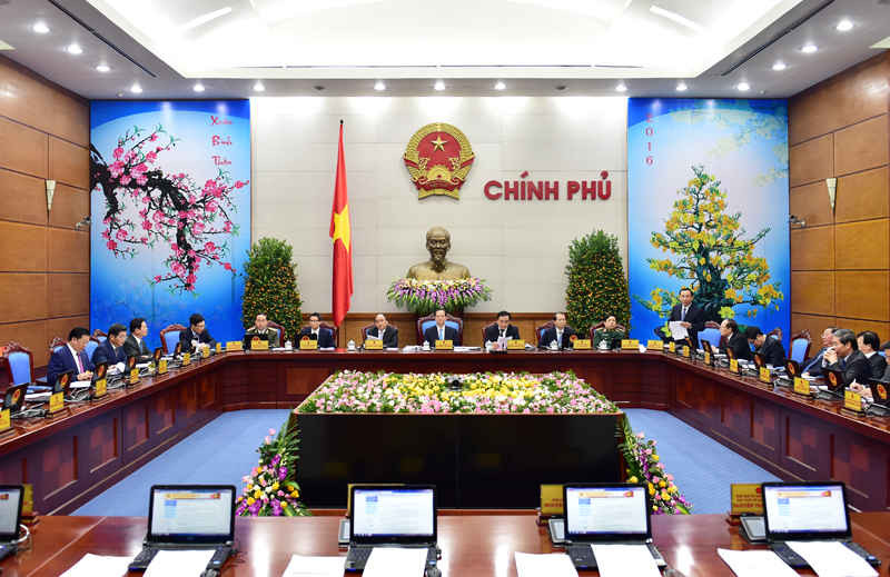 Chính phủ họp phiên thường kỳ tháng 1/2016. Ảnh: chinhphu.vn