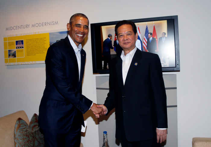 Thủ tướng Nguyễn Tấn Dũng hội kiến Tổng thống Obama. Ảnh: TTXVN.
