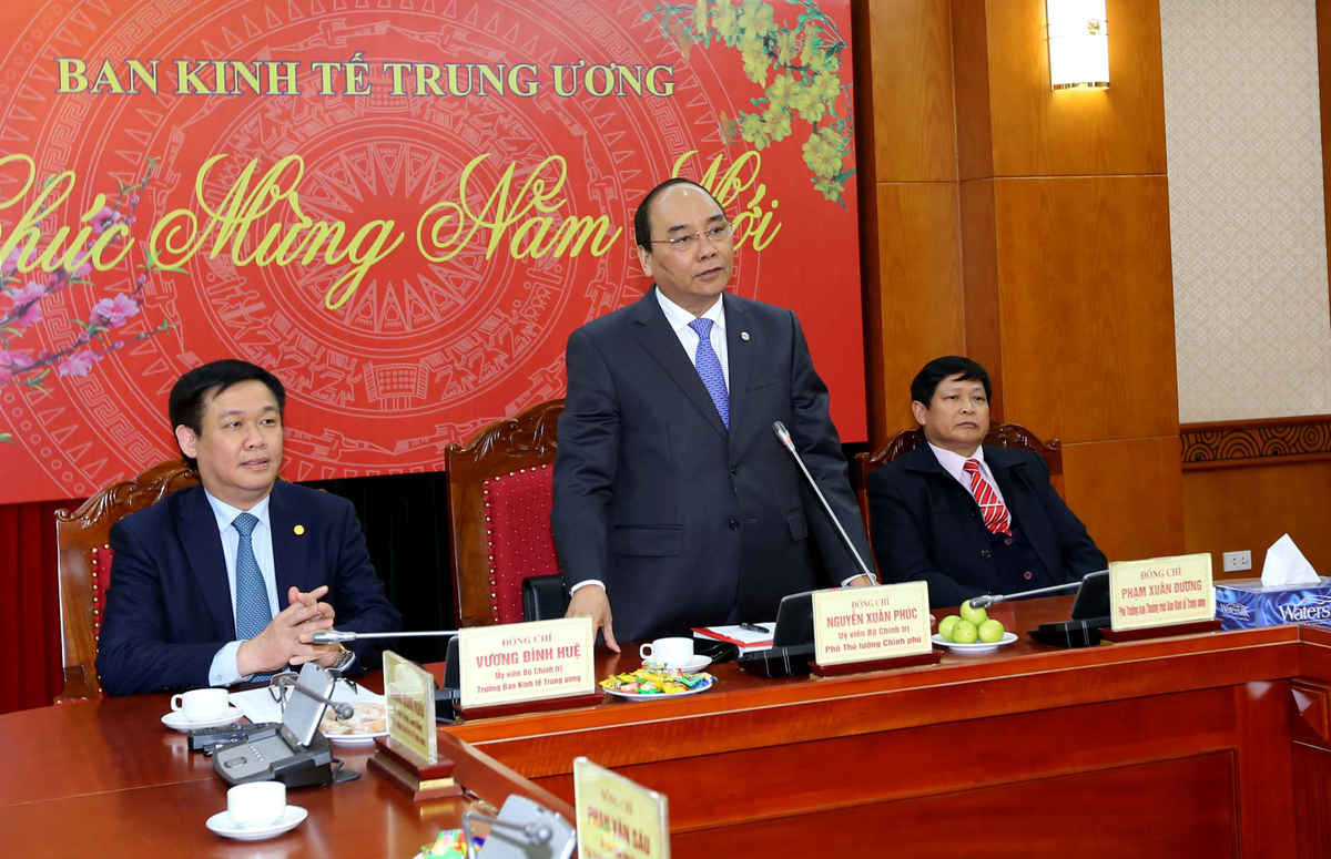Phó Thủ tướng Nguyễn Xuân Phúc phát biểu tại buổi làm việc với Ban Kinh tế Trung ương 