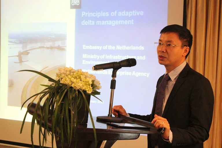 Ông Lê Ngọc Tuấn, Phó Vụ trưởng Vụ Hợp tác quốc tế (Bộ TN&MT) phát biểu tại hội nghị