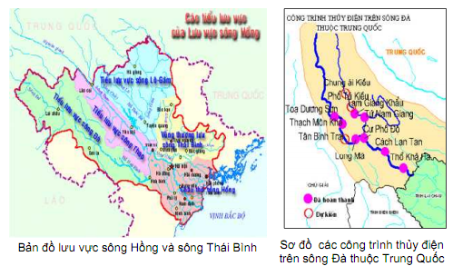 Bản đồ lưu vực sông Hồng và sông Thái Bình
