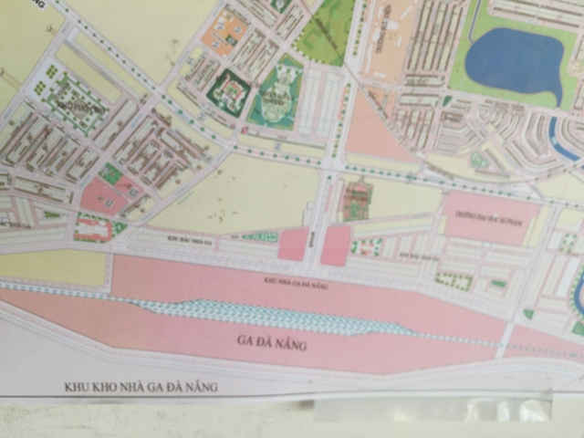 Sơ đồ vị trí nhà ga đường sắt mới được di dời về phường Hòa Minh và phường Hòa khánh Nam (quận Liên Chiểu, Đà nẵng)