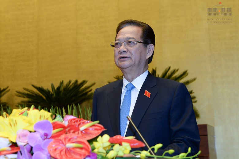 Ngày 22/3, Thủ tướng Nguyễn Tấn Dũng đã trình bày báo cáo nhiệm kỳ 2011- 2016 của Chính phủ trước Quốc hội. Ảnh: quochoi.vn