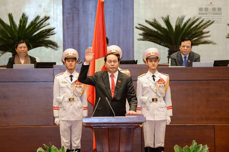 Chủ tịch nước Trần Đại Quang tuyên thệ nhậm chức. 