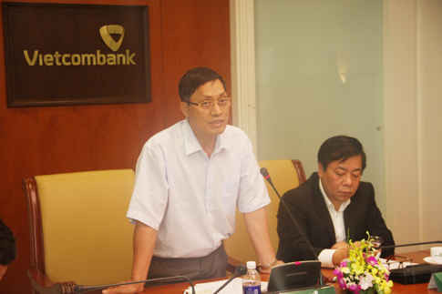 Phó Tổng Thanh tra Chính phủ Ngô Văn Khánh phát biểu tại buổi công bố thanh tra Vietcombank - Ảnh: TTCP