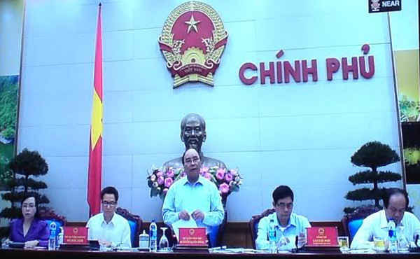 Thủ tướng Nguyễn Xuân Phúc phát biểu tại hội nghị (Ảnh chụp qua màn hình)