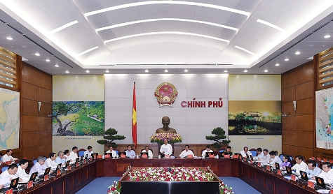 Thủ tướng Nguyễn Xuân Phúc chủ trì phiên họp Chính phủ thường kỳ tháng 4/2016. 