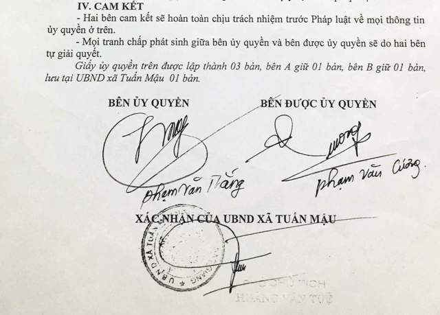 Làm giả giấy ủy quyền, liệu cha con ông Chủ tịch thị trấn Thanh sơn và ông PCT xã Tuấn Mậu có thoát tội?