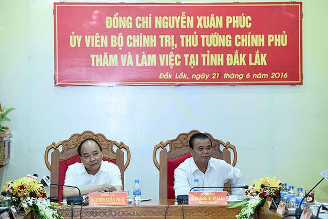 Thủ tướng Nguyễn Xuân Phúc làm việc với cán bộ chủ chốt tỉnh Đắk Lắk  - Ảnh: Chinhphu.vn 