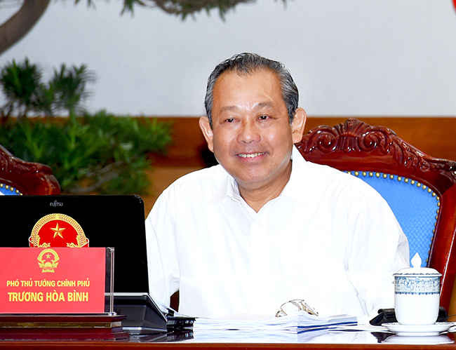 Phó Thủ tướng Trương Hòa Bình phát biểu tại phiên họp thường kỳ Chính phủ tháng 6/2016