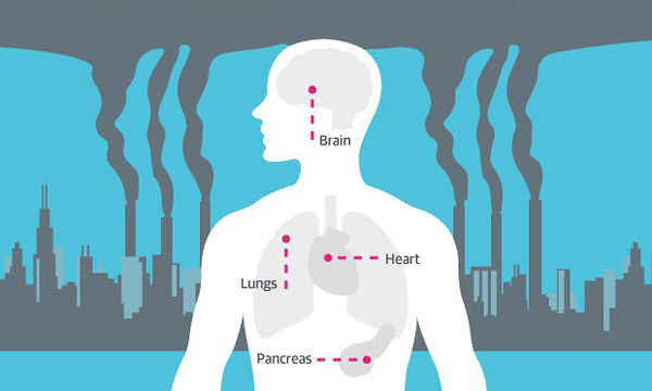 Theo những nghiên cứu ở Mỹ và Anh, ô nhiễm không khí gây ra sự suy giảm kéo dài đến phổi của trẻ em. Ảnh: Guardian